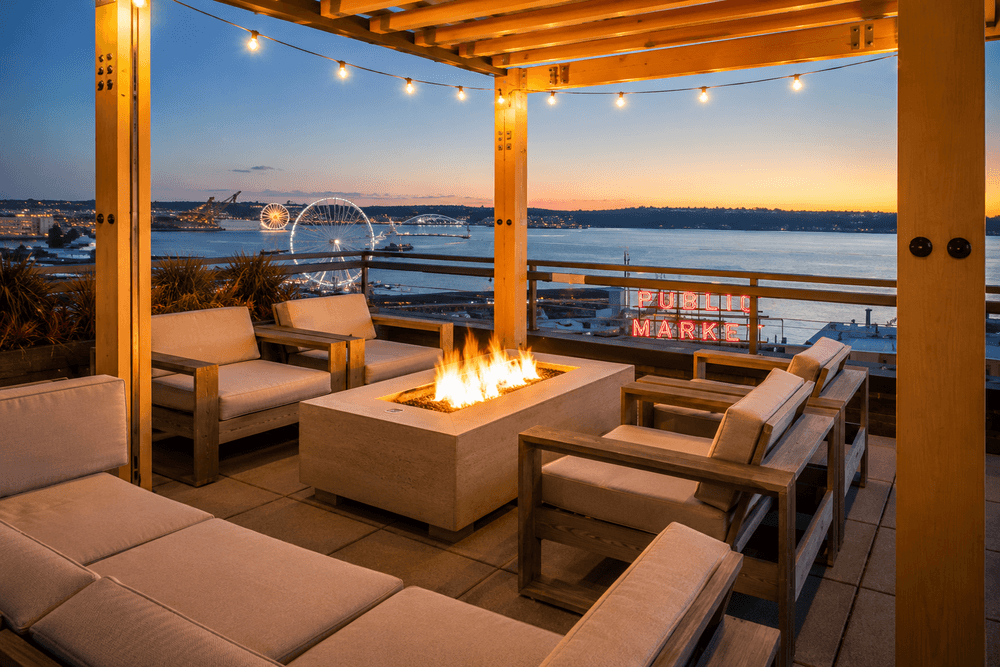 Inn at the Market rooftop terrace near Seattle Cruise Port