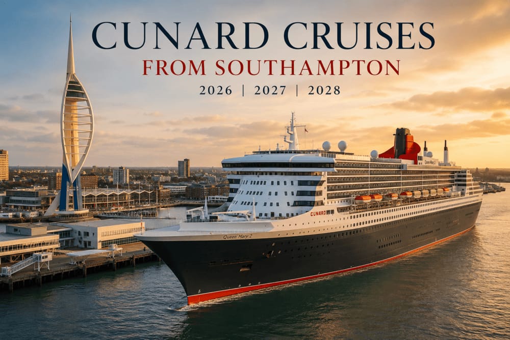 Queen Mary 2 departing on Cunard Cruises from Southampton